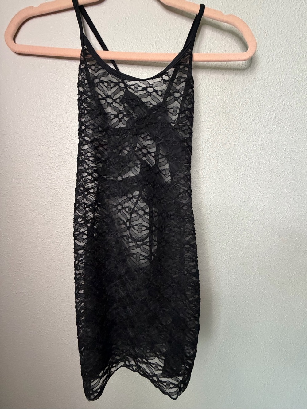 Black Lace Chemise Slip - Women's coverup